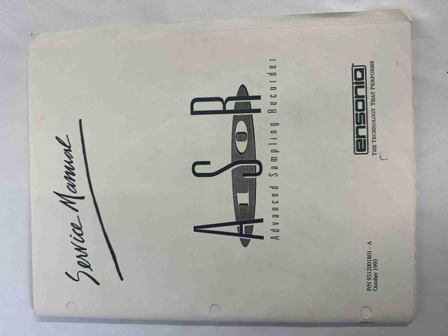 Ensoniq -  ASR Service manual October 1993